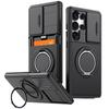 Hoesje Voor Samsung Galaxy S26 S25 S24 S23 S22 Ultra Plus S25FE S24FE Cover Schuif Camera Bescherming Met Kaart Ringhouder Armor Fundas
