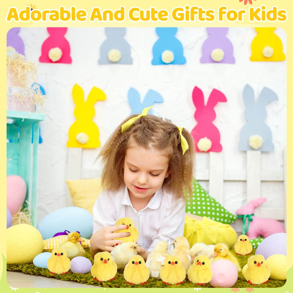 50Pcs Plush Chicks Keychain Large Fluffy Chicks Realistic Plush Chick Keychain Plu-Sh Pendant Easter Keyrings For Halloween, Chr