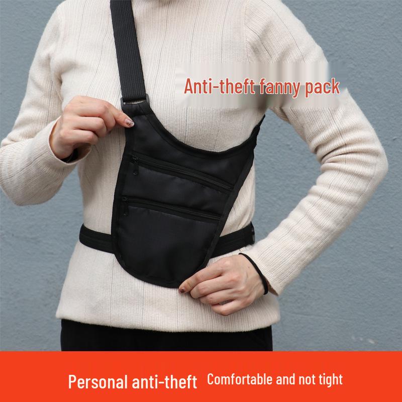 Unisex Anti-Theft Underarm Waist Bag: Close-Fitting, Invisible, Ideal for Travel, Documents, Money, and Running.