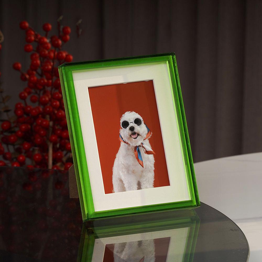Acrylic Neon Picture Frame Desk Bright Full Colored Decorative Photo Frame for Home Office Bedroom Tabletop Gallery Display