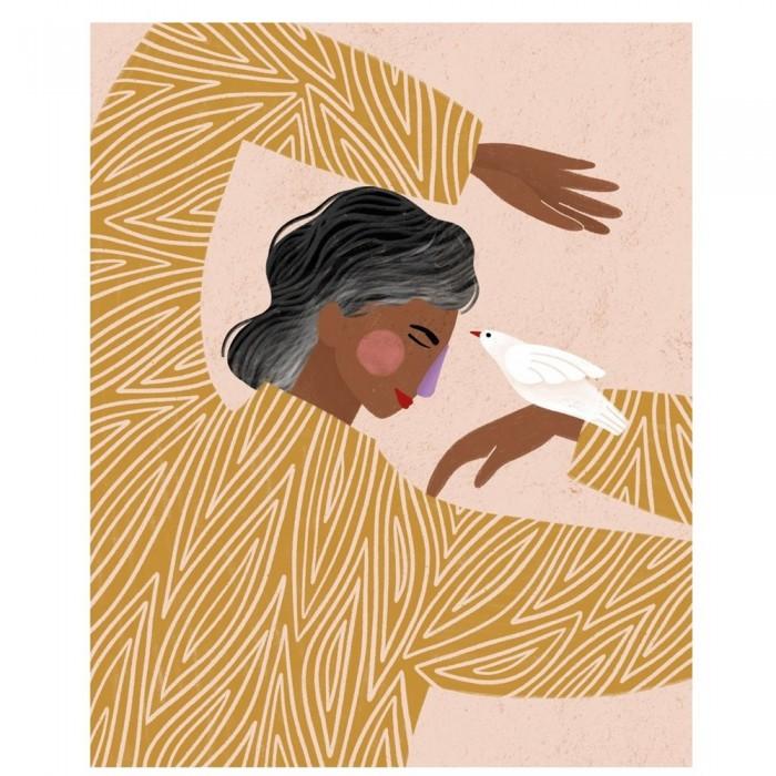 Bea Muller The Woman With A Bird Print