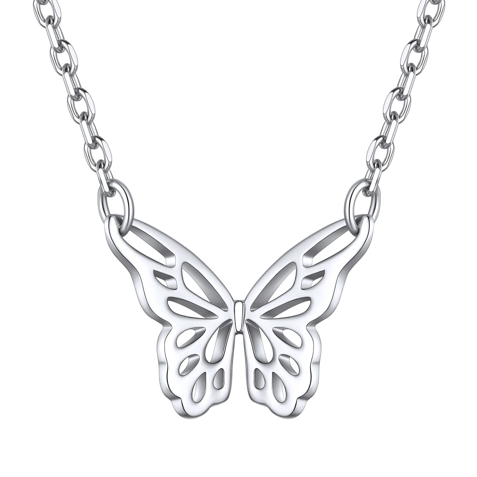 

Butterfly Necklace for Women Popular 925 Silver Butterfly Watermark Accessory [ChicSilver] 40cm+5cm