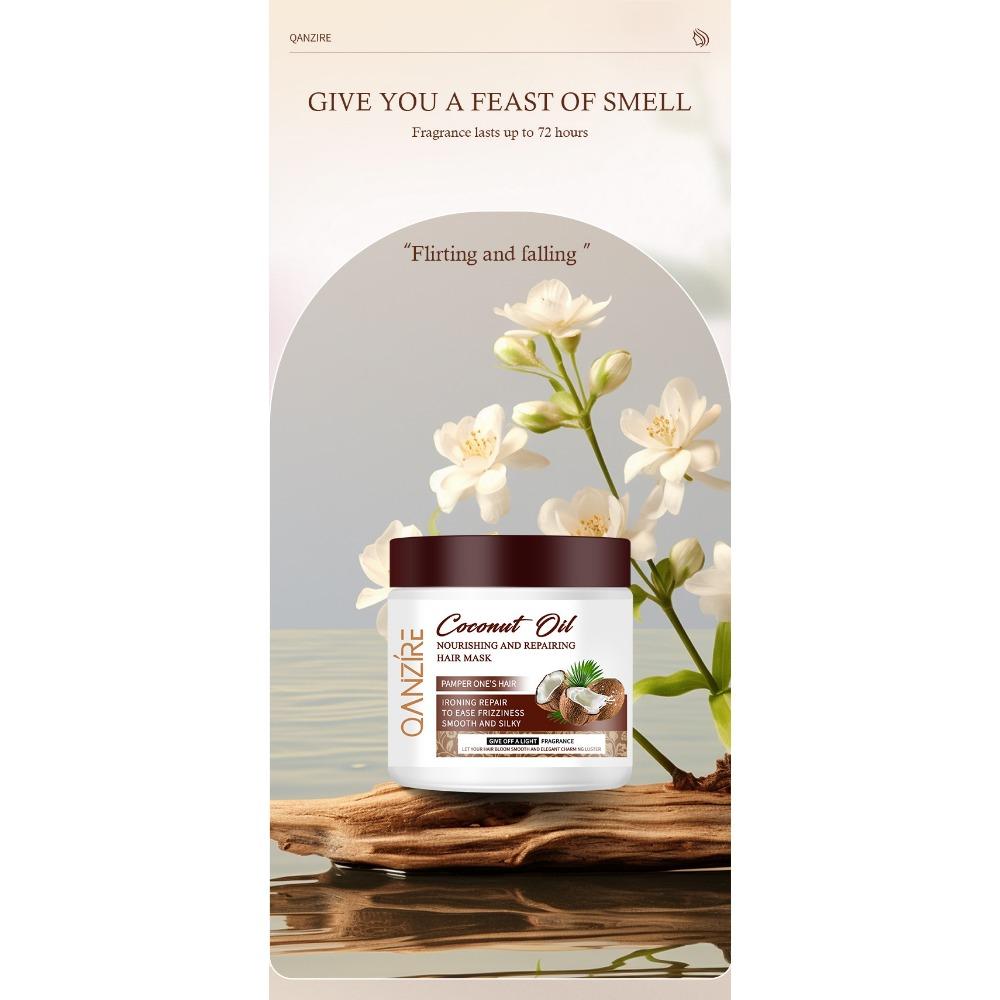 Mască de îngrijire a părului cu ulei de cocos pentru a ameliora încrețirea părului Balsam moale și neted