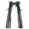 Black Halloween Feather Cloak Elegant Festival Costume Cape Hollow Lace Mesh Cape  Dance Cloaks