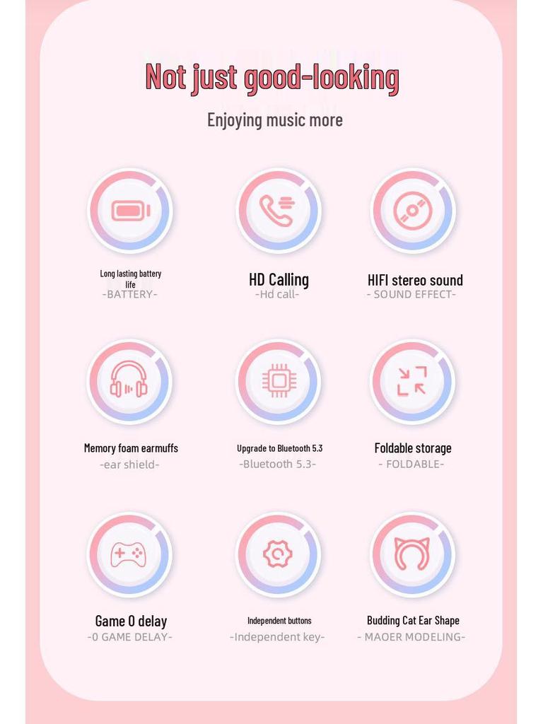Cross-Border Pet Capsule Cat Ear Bluetooth Earbuds: Luminous & Gradient Design