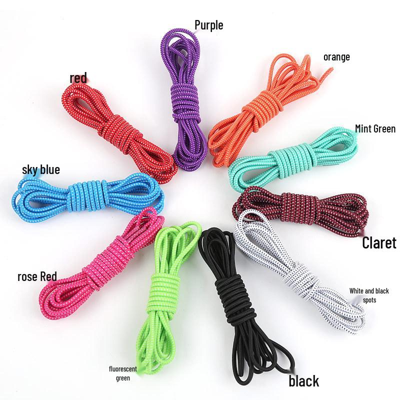 Elastic Stretch No-Tie Shoelaces: Colorful Round Laces for Adults & Kids