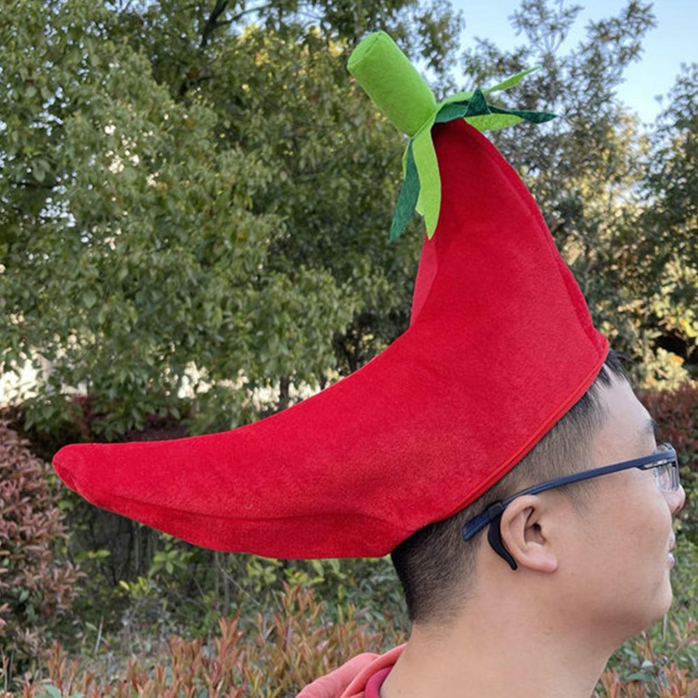 Kapelusz Papryka Kostiumy Kapelusze dla Dorosłych Impreza Karnawał Rekwizyt do Zdjęć Śmieszny Kreskówka Chili