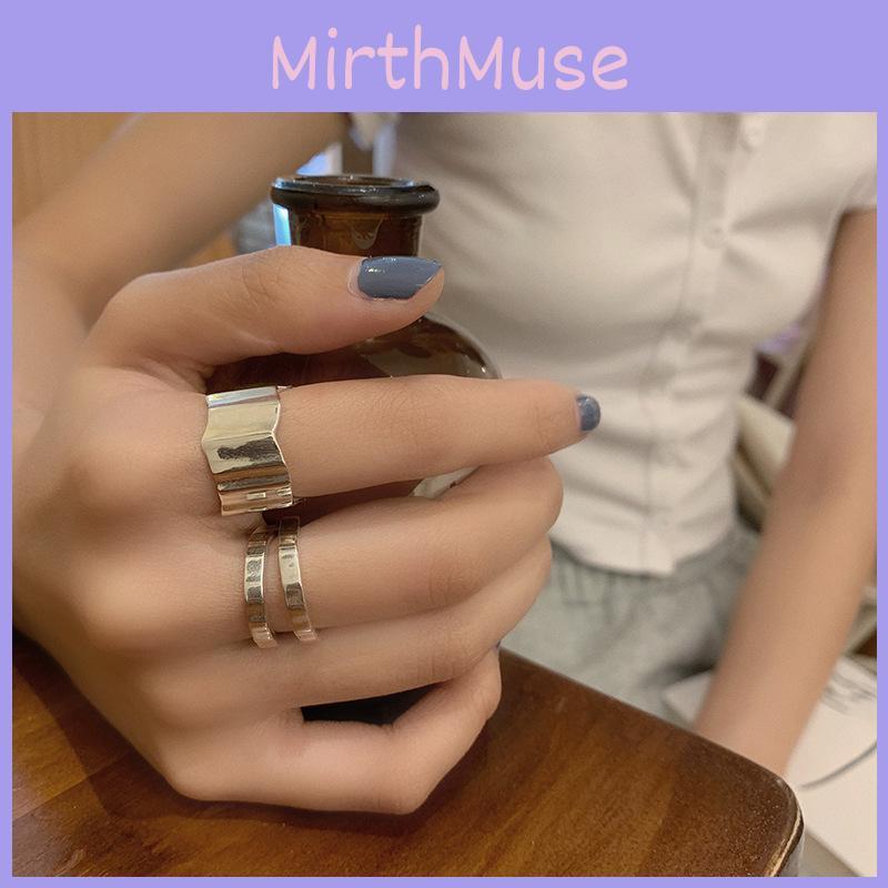 Elegant 925 Sterling Silver Korean Geometric Open Adjustable Ring For Women