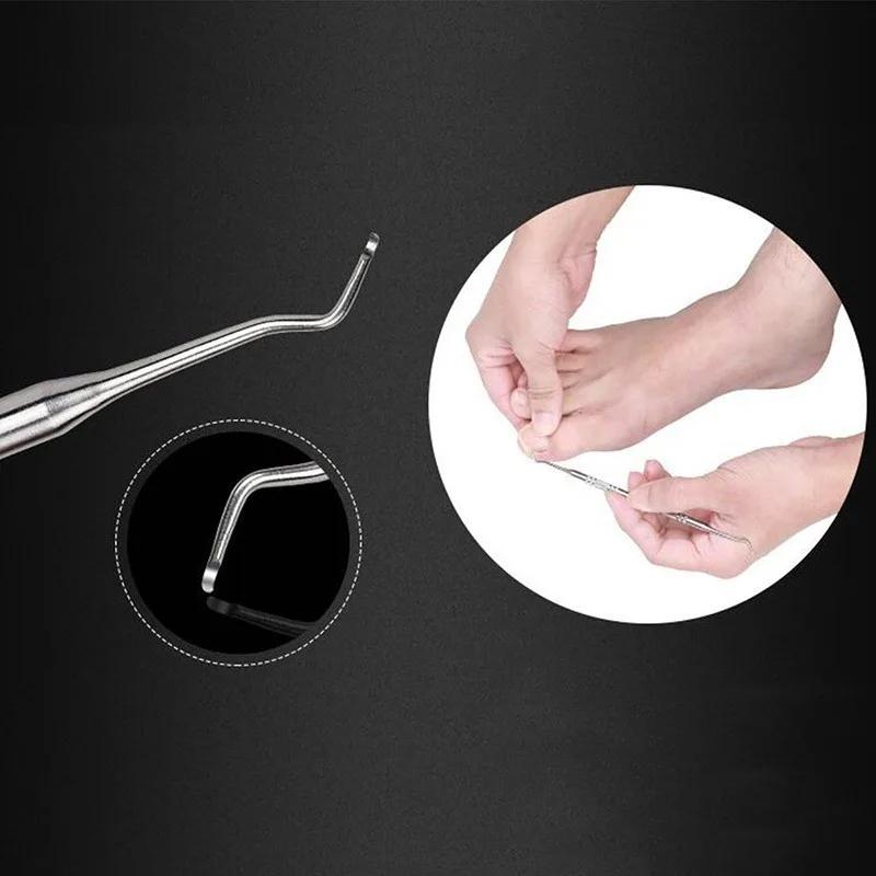 Paronychia Pedicure Nail Care Hook Ingrown Double Ended Toe Nail Correction File Manicure Pedicure Toenails Clean Foot Care Tool