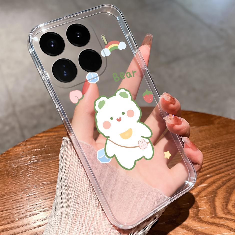 Case For Xiaomi17T 17Ultra Beautiful Flower Astronaut Anti-Fingerprint Transparent Shell For Xiaomi 17T 17 Ultra Coque Funda