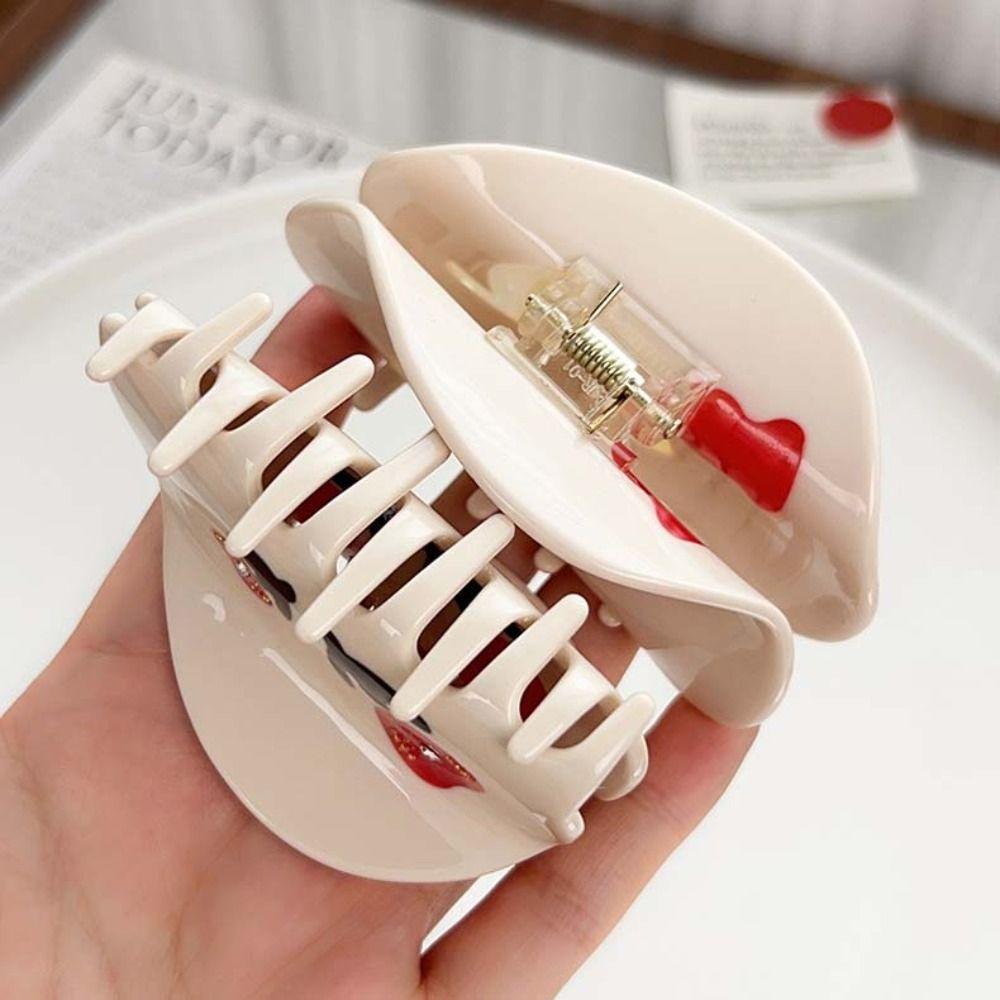 Barrette Rose Flower Hair Claw Hairpin Back Head Hair Grab Acetic Acid Shark Clip Streetwear
