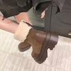 Fur Ankle Women's Boots High Heels Suede Fashion Shoes   Winter Trend Snow Boots for Woman Warm Comfort Woman Booties