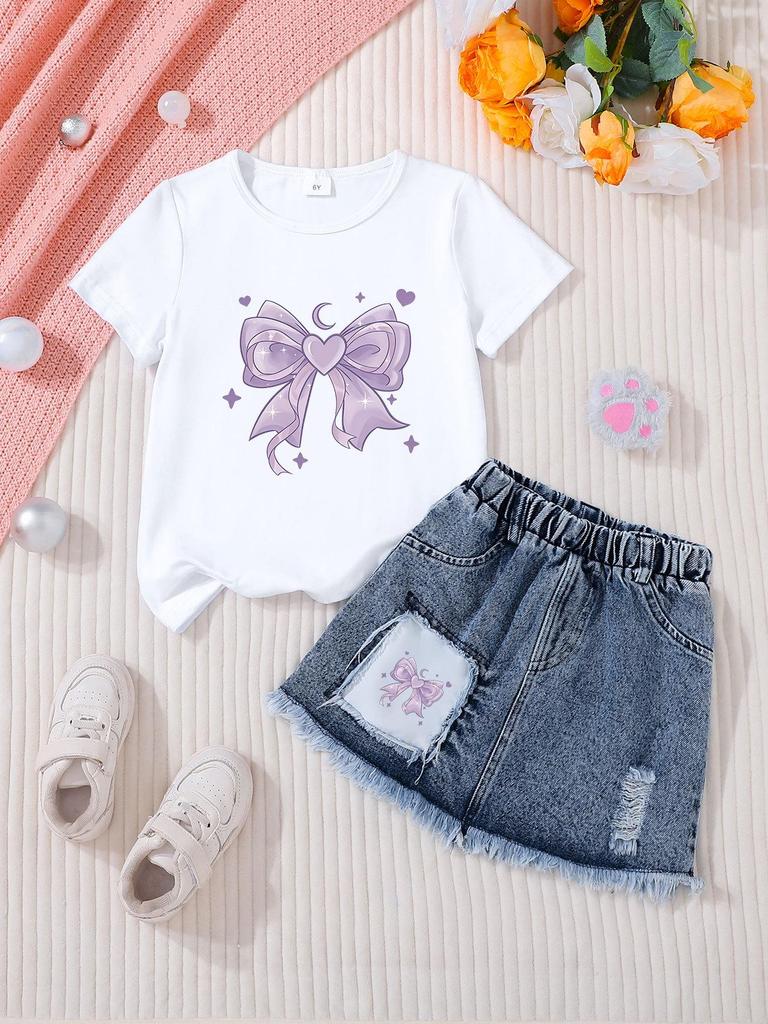 Set di gonne casual in denim alla moda per bambine