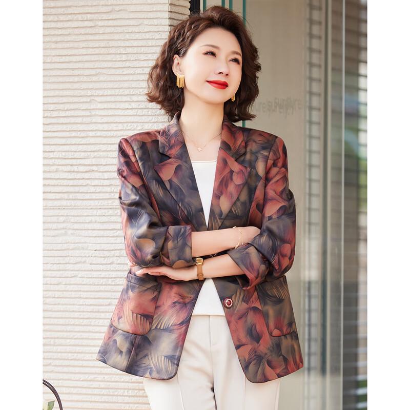 Women's Retro Floral Print Casual Blazer