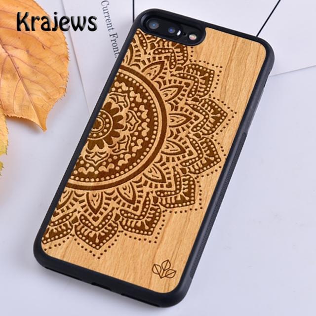 Krajews Natürliche Bambus Holz Weiche Telefon Fall Abdeckung Für iPhone 14 5 6s 7 8 plus X XR XS 11 12 13 pro max Samsung S21 S22ultra Plus