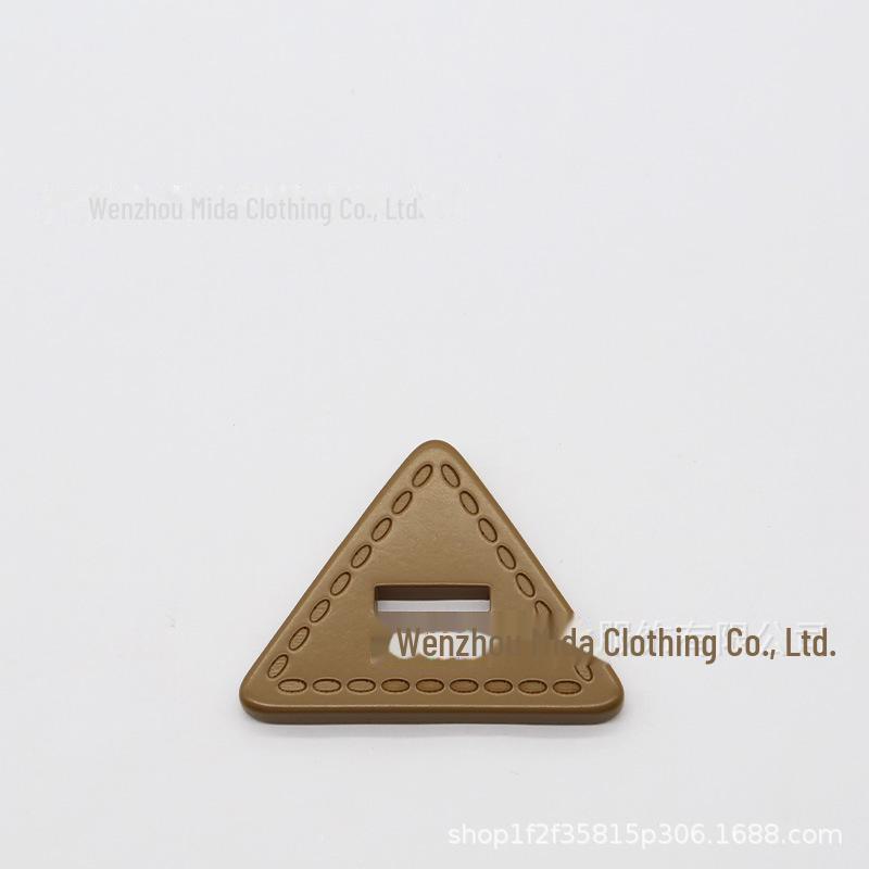 Resin Spray Paint Triangle Imitation Leather Two-Eye Woolen Coat Windbreaker Buttons