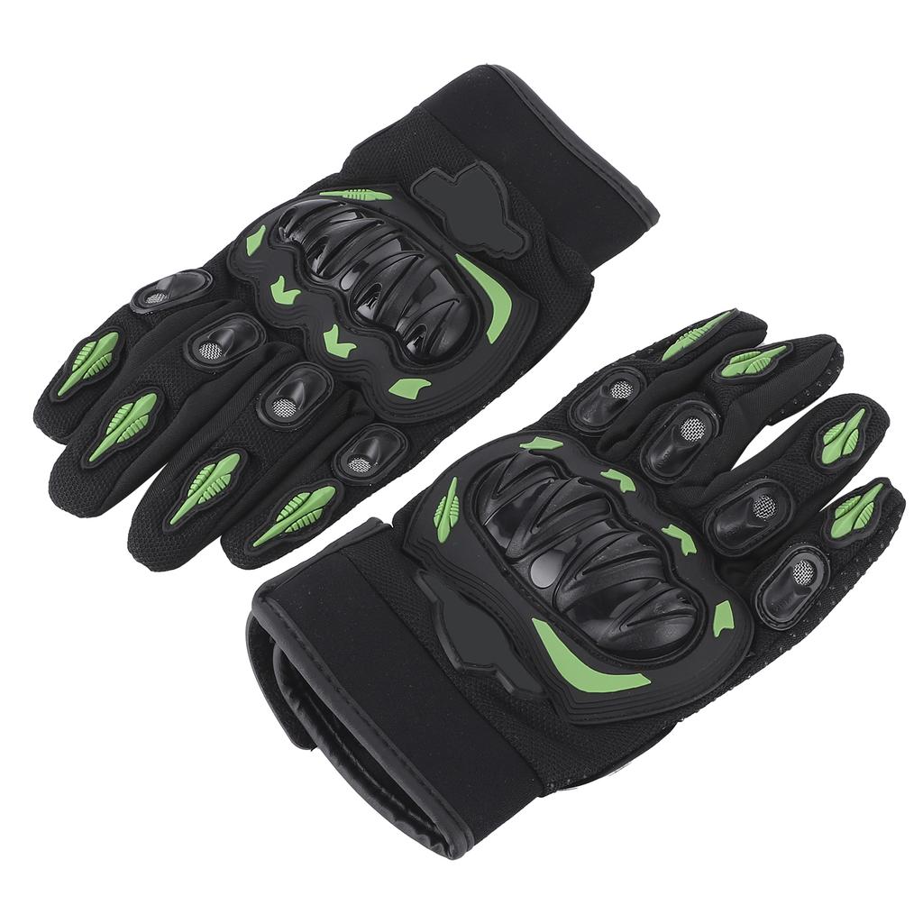 Pair Riding Gloves Outdoor Touch Screen Motorcycle Racing for Men Woman Black and Green M