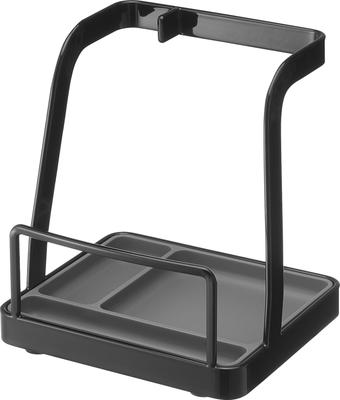 Yamazaki Jitsugyo Ladle & Pot Lid Stand L Black W14 X D12.3 X H15.2cm Tower Wide Size Ladle Holder Pot Lid Stand 1552