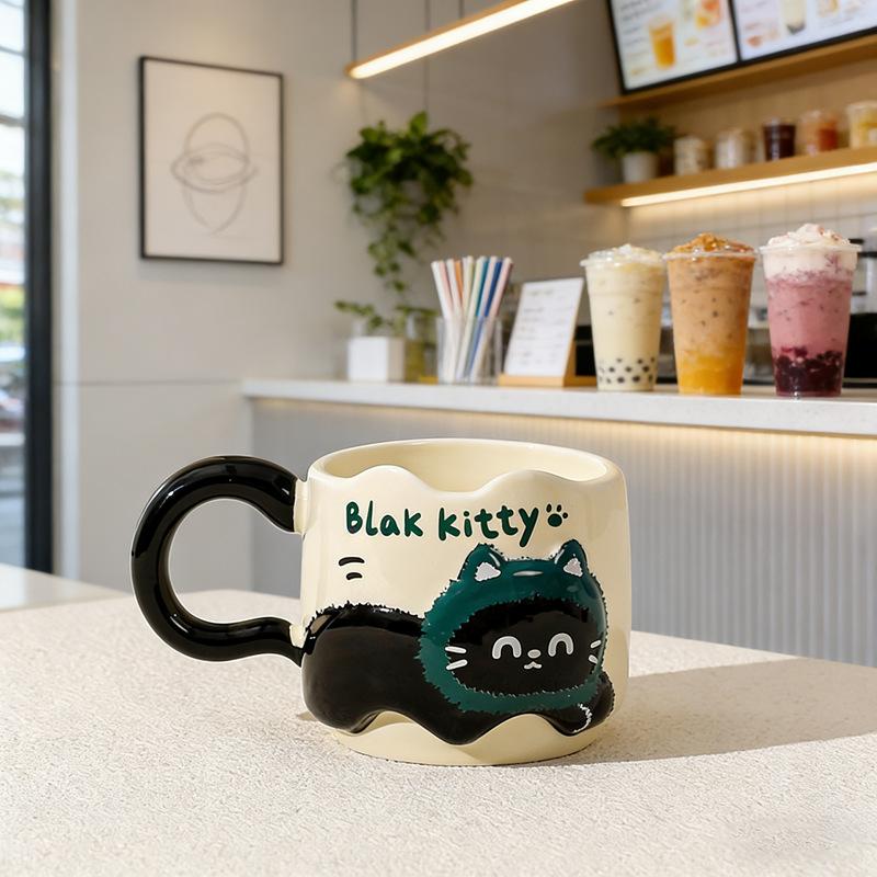 Birthday Gift Mug With Lid Spoon Cup High Value Girl Household Ceramic Drinking Cup Breakfast Coffee Cup