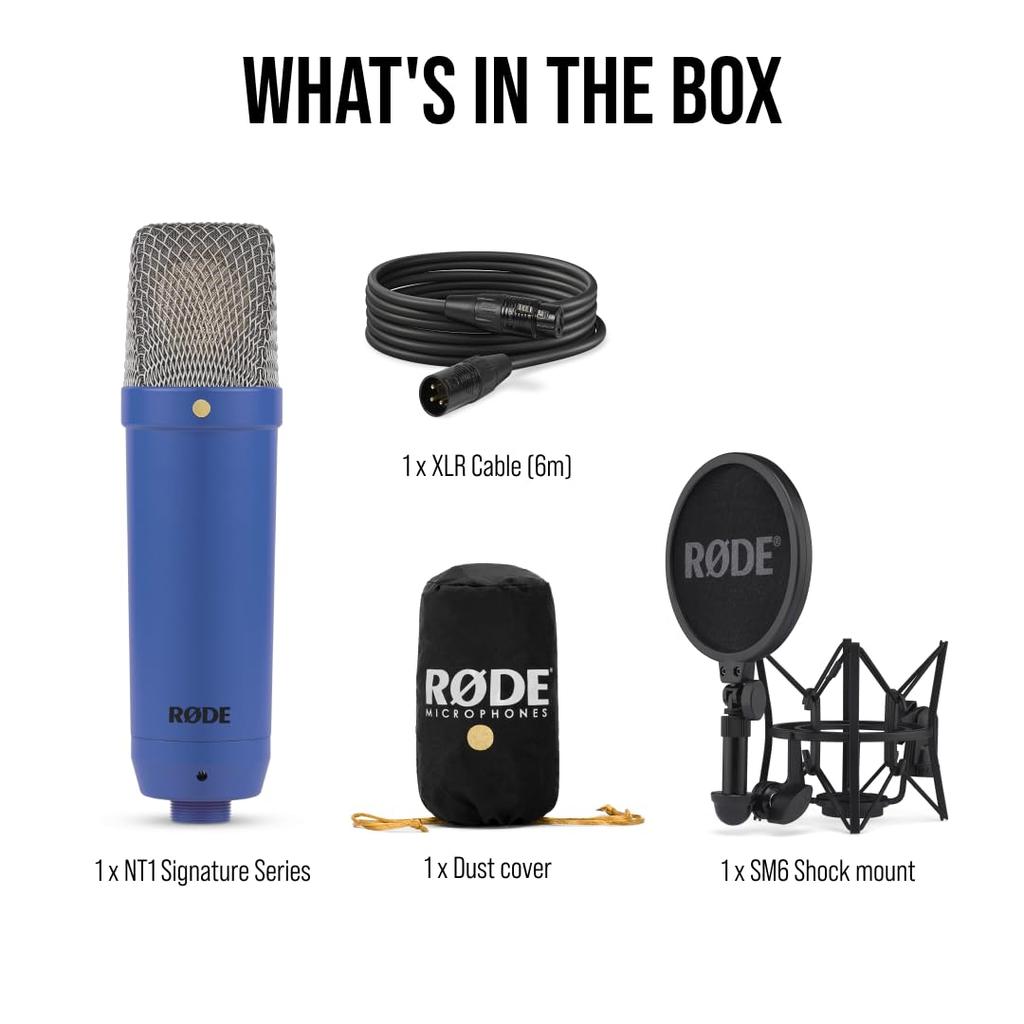 RODE Microphones NT1 Signature Series Studio Condenser Microphone, Cobalt