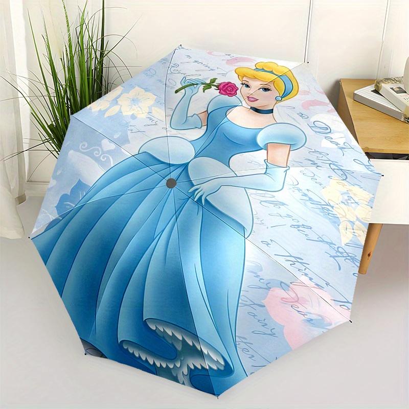 

Cinderella, BlueGown Automatic Opening and Closing Umbrella - 8 Ribs Portable Folding Umbrella with Plastic Handle, Suitable for Leisure and