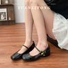 2025 spring and summer new French retro light mouth high heels women wear high-end sense versatile Mary Jane single shoes women