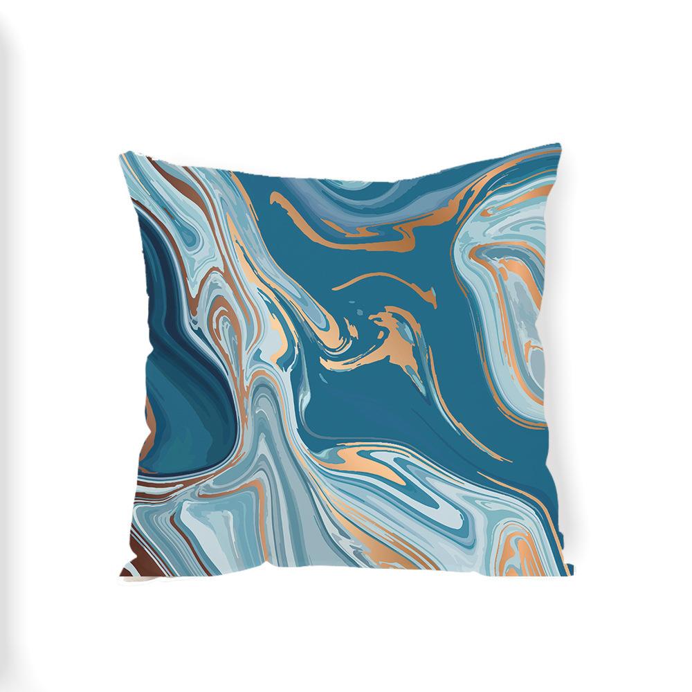 Marble-Patterned Geometry Throw Pillow Covers With Digital Printing Of Short Plush Fabric Car-Shaped Sofa Cushion Home Decor