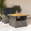 VidaXL Garden Dining Set with 2 Pcs Cushions, Patio Table, Patio Furniture, Outdoor Furniture, Grey 3277403