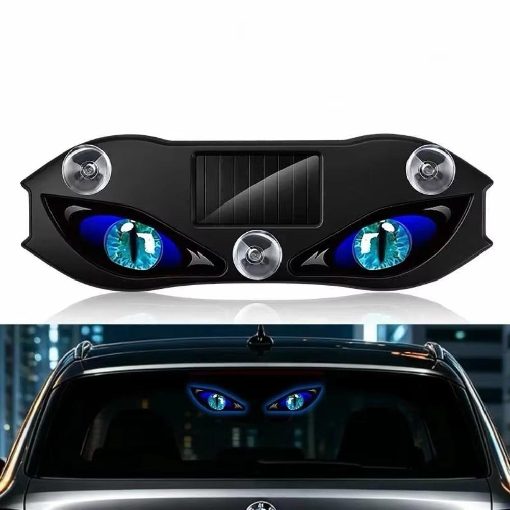 Blinkendes Dämonenauge für Auto, Solarbetriebene LED-Signalleuchte, Auto-Fensterlicht, Auto-Fensterdekoration