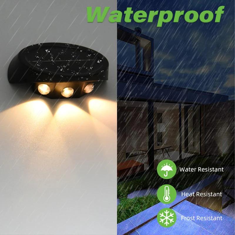 Solar LED Wall Light Outdoor Waterproof Lamp Sunlight Street Lights for Exterior Garden Decoratior Balcony Stairs Fence Lighting