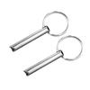 Stainless Steel Meditation Pendant Keychain Charm Practical Breathing Whistle Keyring for Stress Relief and Relaxation