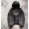 Unisex Oversized Hooded Sweatshirt With Graphic Print Streetwear Y2K Retro Loose Fit Long Sleeve Pullover Fall
