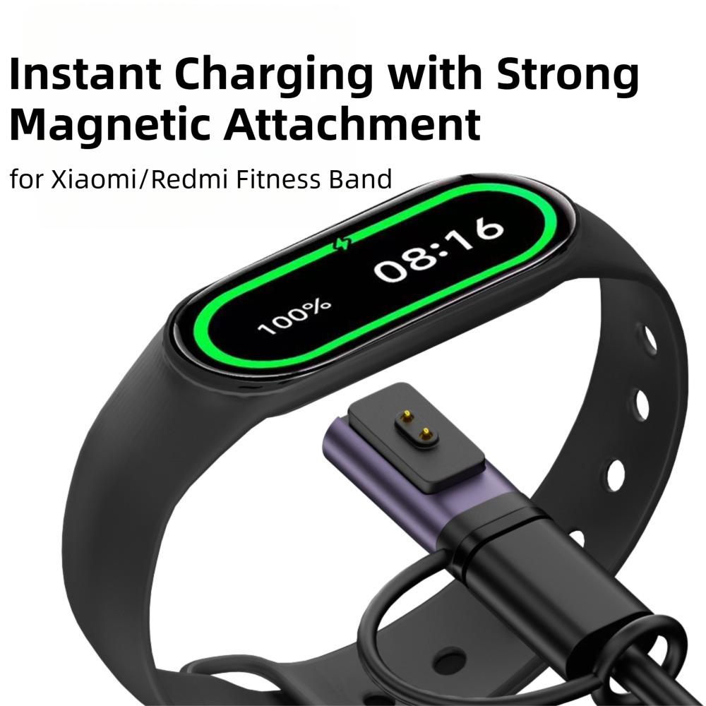 LED Indicator Magnetic Charger Converter Safe Smart Band Charging Adapter for Xiaomi Smart Band 8/9/10/Pro/NFC Redmi Watch 5/4/3