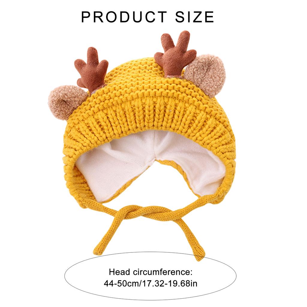 Antlers Christmas Hat for Children Thicken Plush Headgear White Furry Liner for Christmas Parties Cosplay Accessories
