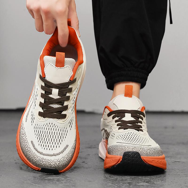 Autumn and winter large size men's mesh casual sports walking travel shoes lightweight shock absorption wide head wide last running casual shoes
