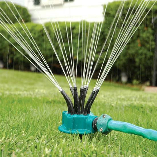 360° Garden Multi-Head Automatic Sprinkler - Watering Nozzle for Irrigation
