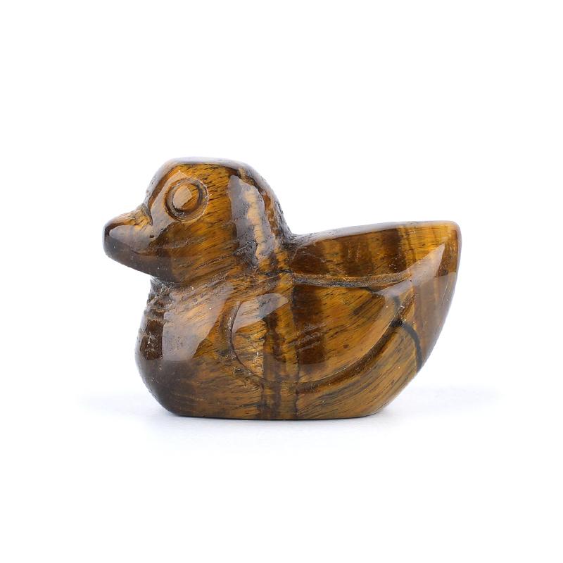 1Pc Natural Stone Hand Carved Mini Duck Figurine 17-20×25-28mm Polished Crystal Little Duck Statue Reiki Healing Mini Desk Terrarium Decor Craft Gift