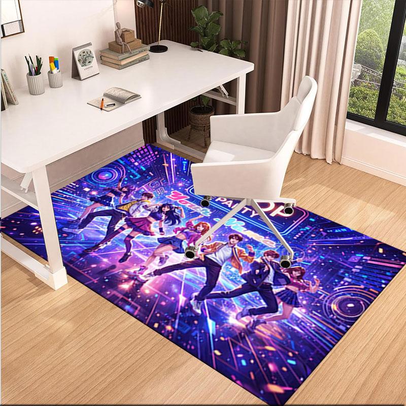 1PC Custom Name K-Pop Party Night Theme Floor Mat Ideal for Living Room, Game Rooms, Office, Bedroom,Floor Mat Playful Design