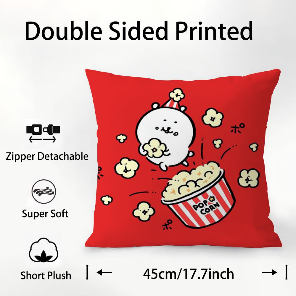 Cute J-Jokes Bear Pillow Case Plush Fabric Soft Double Sided Print Sofa Cushion Cover Throw Pillow Covers