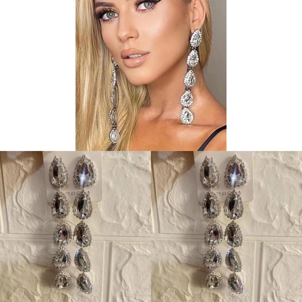 Gold Silver Water Drop Ear Jewelry With Electroplated Finish For Womens Fashion