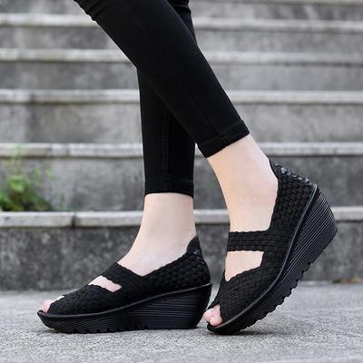 Summer Women Sandals Shoes Platform Peep Toe Fashion Comfortable Women Woven Shoes Lady Casual Shoes Femal Flats