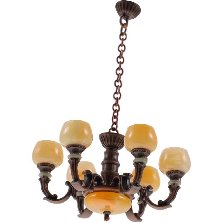 Toyvian Dollhouse Lights Miniature Light Model Toy Mini Ceiling Lamp Dollhouse Pendant Light Dollhouse Furniture Mini Chandelier Light Fixture Toys