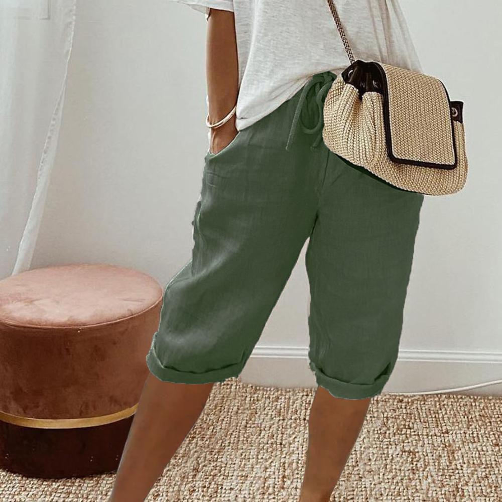 Dámské letní ležérní kraťasy v pase s elastickou šňůrkou Jednobarevné kraťasy volného střihu jednobarevné kraťasy Streetwear