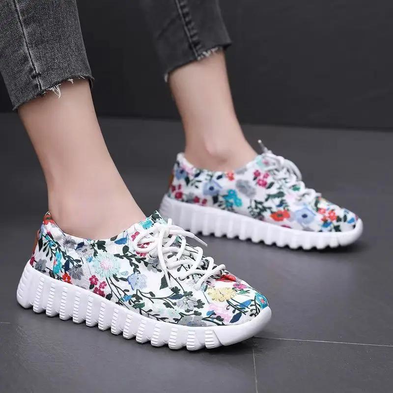Fashion Flowers Breathable Women's Shoes Designer Luxury Comfortable and Elegant 39 Cheap Trends 2025 New In Ladies Footwear On Sale