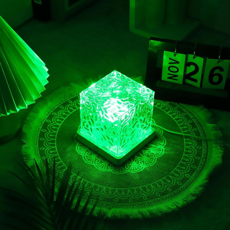 Night Light Projector Cube Light, Luminor the Cube Lamp, Corded Ocean Lamp, Northern Lights Projector Lights with 16 Colors and Dynamic Ripple Effect