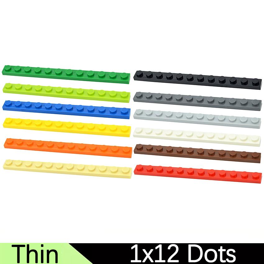 1x12 Dots Thin Plate Bricks Technical Compatible 60479 Particles Assemble DIY Toys Accessories Self-Locking Building Block