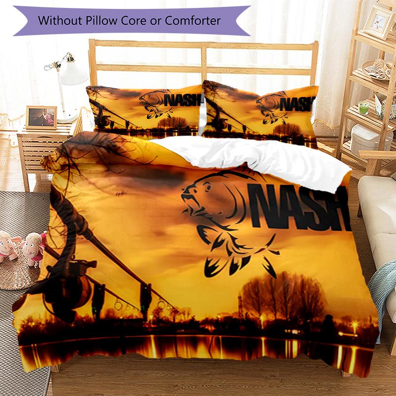 3pcs Nash Tackle Pattern Bedding Set Duvet Cover Set Includes Duvet Cover &pillowcases, Perfect All Season Bedroom Decoration & Gift