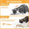 Elevated Cat Bowls Wood Cat Bowl Stand 15° Inclined Elevated Cat Food Feeder Stainless Steel Pet Bowl Feeding Container for Cat