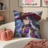 Game Genshin Mona Cushion Cover Pillowcase Short Plush Invisible zipper Room Sofa Cushion Cover