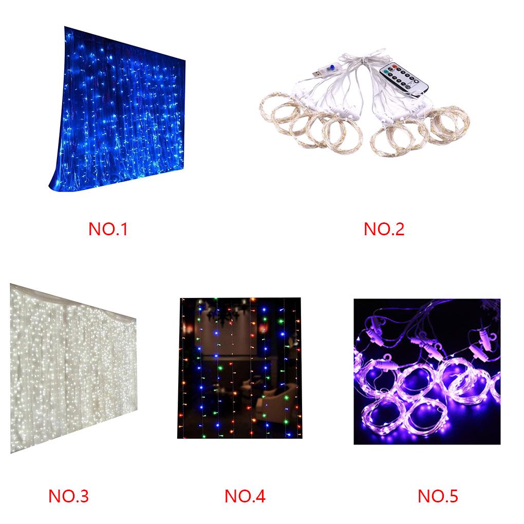 300 LED Curtain Fairy String Lights Hanging Backdrop Lamp Wedding Party Decor
